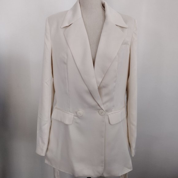 Satin Blazer Vanilla Size S NWT - Picture 5 of 5